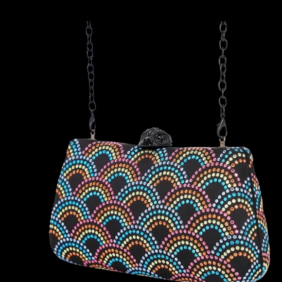 Kurt Geiger London (NWT) I Rainbow Crystal Clutch I Dust Bag - Picture 8 of 11